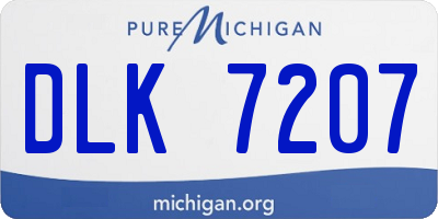 MI license plate DLK7207