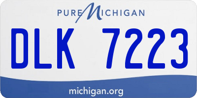 MI license plate DLK7223
