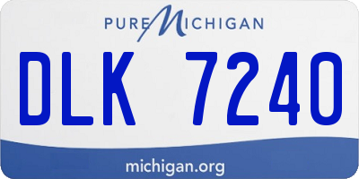 MI license plate DLK7240
