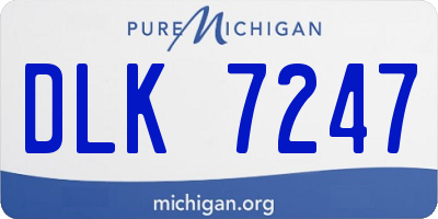 MI license plate DLK7247