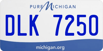 MI license plate DLK7250