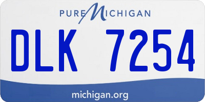 MI license plate DLK7254