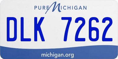 MI license plate DLK7262