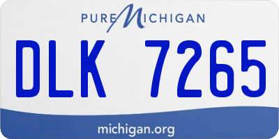 MI license plate DLK7265