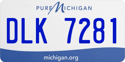MI license plate DLK7281