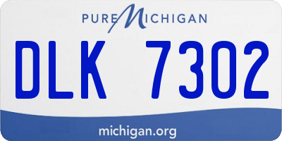 MI license plate DLK7302