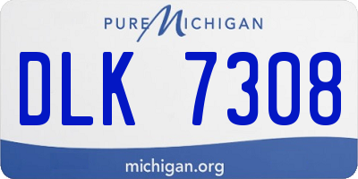 MI license plate DLK7308