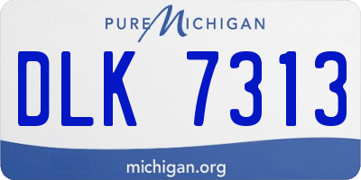 MI license plate DLK7313
