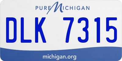 MI license plate DLK7315