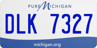 MI license plate DLK7327