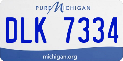 MI license plate DLK7334