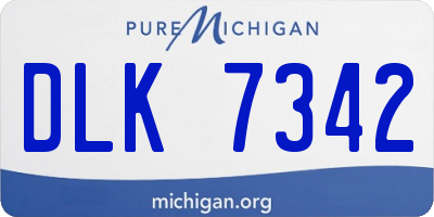 MI license plate DLK7342