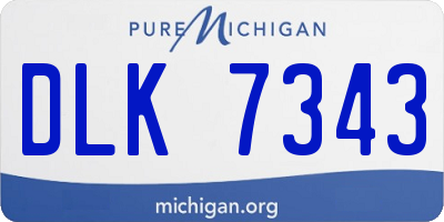 MI license plate DLK7343