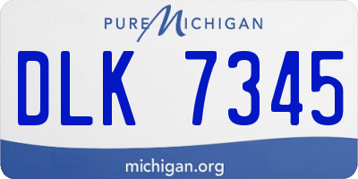 MI license plate DLK7345