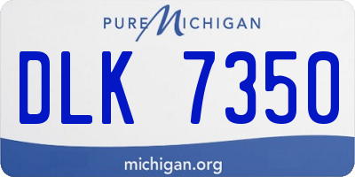 MI license plate DLK7350