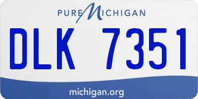MI license plate DLK7351
