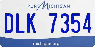 MI license plate DLK7354