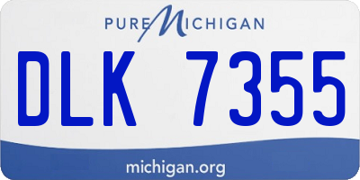 MI license plate DLK7355