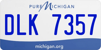 MI license plate DLK7357