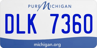 MI license plate DLK7360