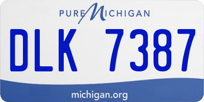 MI license plate DLK7387