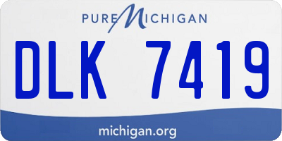 MI license plate DLK7419