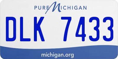 MI license plate DLK7433