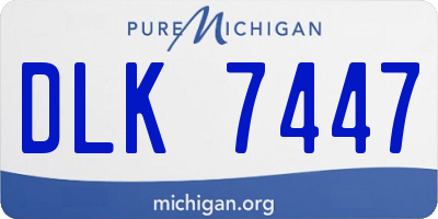 MI license plate DLK7447