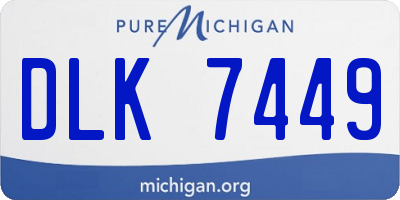 MI license plate DLK7449