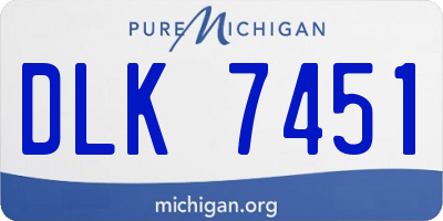 MI license plate DLK7451