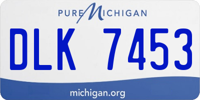 MI license plate DLK7453