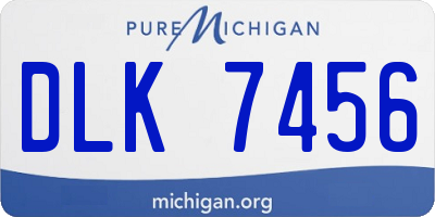 MI license plate DLK7456