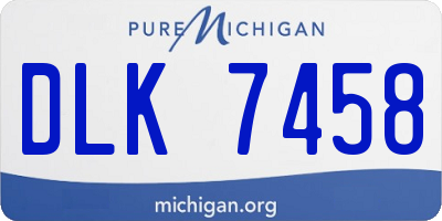 MI license plate DLK7458