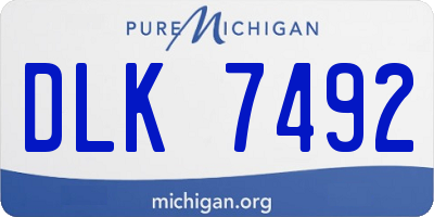 MI license plate DLK7492