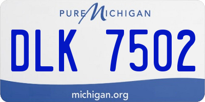 MI license plate DLK7502