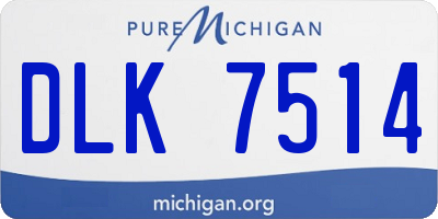 MI license plate DLK7514