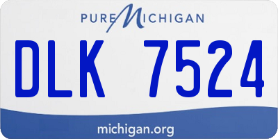 MI license plate DLK7524