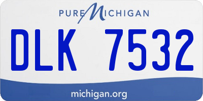 MI license plate DLK7532