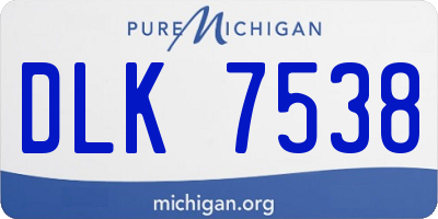 MI license plate DLK7538