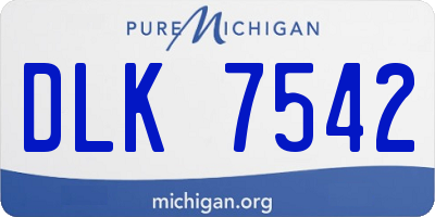 MI license plate DLK7542