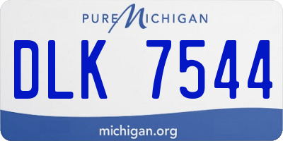 MI license plate DLK7544