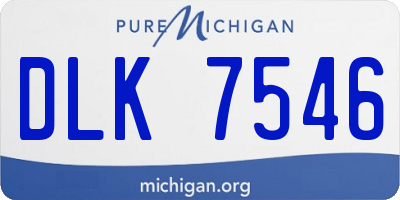 MI license plate DLK7546