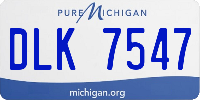MI license plate DLK7547