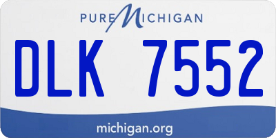 MI license plate DLK7552