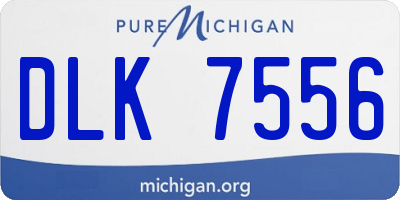 MI license plate DLK7556