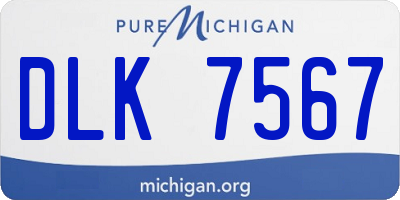 MI license plate DLK7567