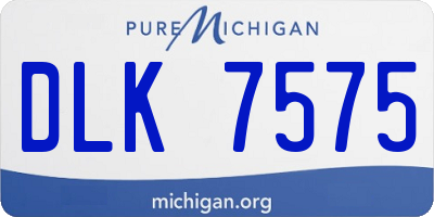 MI license plate DLK7575