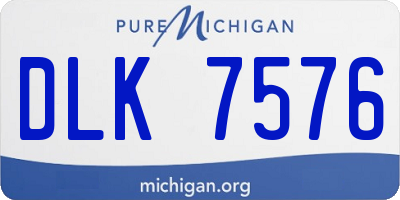 MI license plate DLK7576
