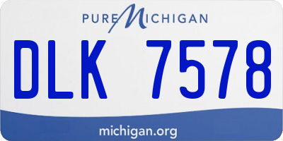 MI license plate DLK7578
