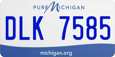 MI license plate DLK7585